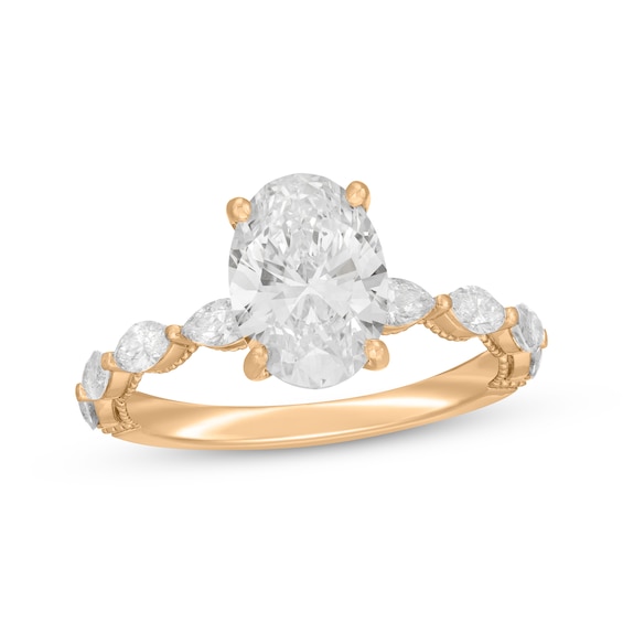 Neil Lane Artistry Oval-Cut Lab-Grown Diamond Engagement Ring 2-5/8 ct tw 14K Yellow Gold