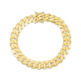 Solid Miami Cuban Curb Chain Bracelet 11.5mm 10K Yellow Gold 8.5"