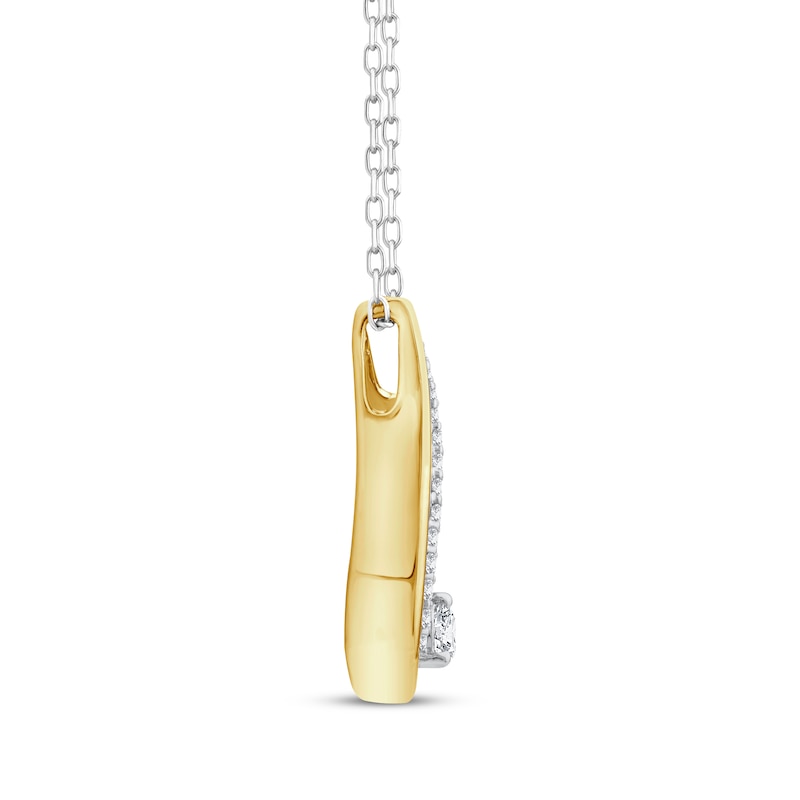 Main Image 2 of Love Ignited Diamond Flame Necklace 1/4 ct tw 10K Two-Tone Gold 18&quot;