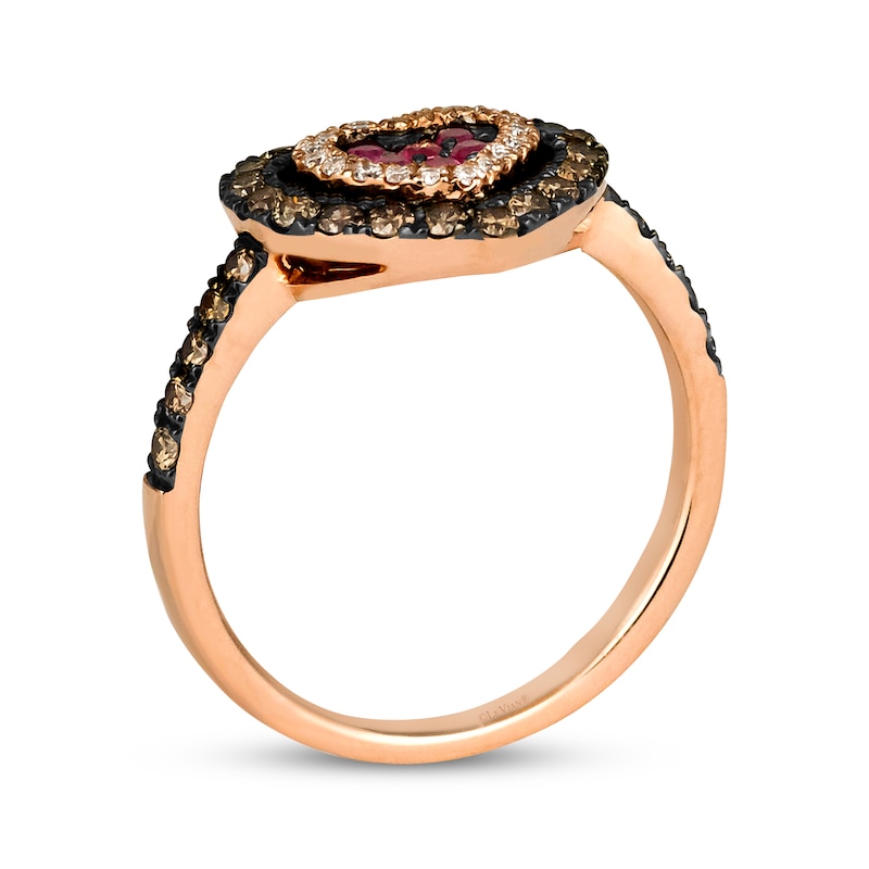 Main Image 3 of Godiva x Le Vian Ruby Heart Ring 5/8 ct tw Diamonds 14K Strawberry Gold