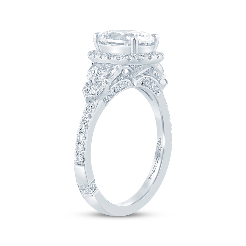 Monique Lhuillier Bliss Oval-Cut Lab-Created Diamond Engagement Ring 2-5/8 ct tw 18K White Gold
