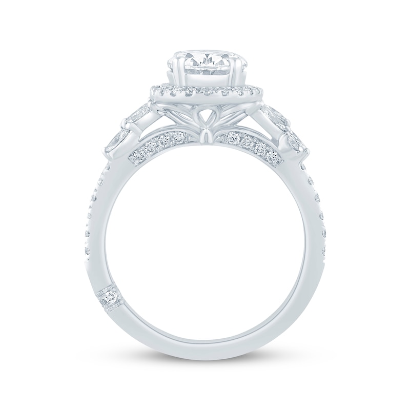 Main Image 3 of Monique Lhuillier Bliss Oval-Cut Lab-Grown Diamond Engagement Ring 2-5/8 ct tw 18K White Gold