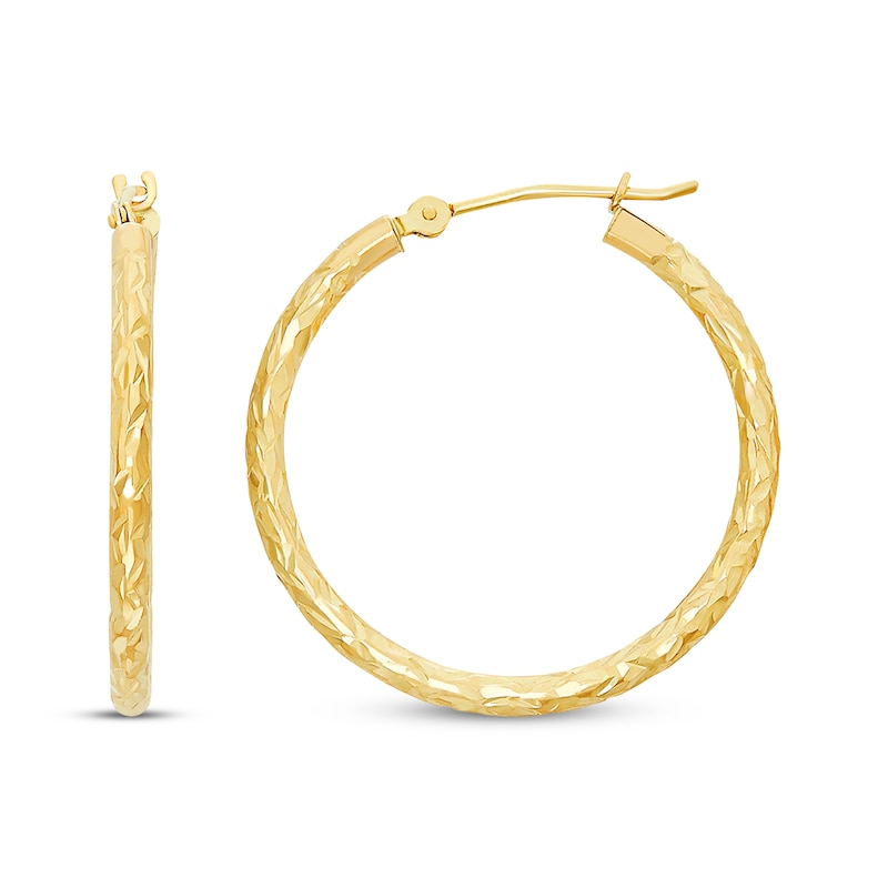Hoop Earrings Gift Set 10K Yellow Gold 19mm