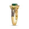 Thumbnail Image 2 of Le Vian Oval-Cut Emerald Halo Ring 1/2 ct tw Diamonds 14K Honey Gold