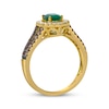 Thumbnail Image 3 of Le Vian Oval-Cut Emerald Halo Ring 1/2 ct tw Diamonds 14K Honey Gold