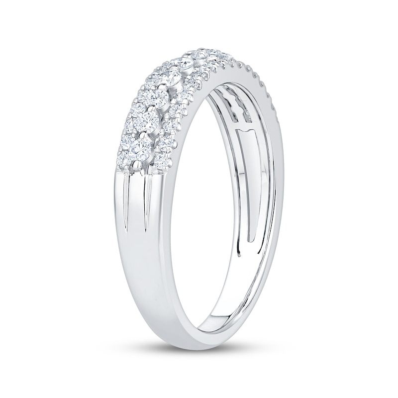 Main Image 2 of Now + Forever Lab-Grown Diamonds Three-Row Anniversary Ring 1/2 ct tw 14K White Gold