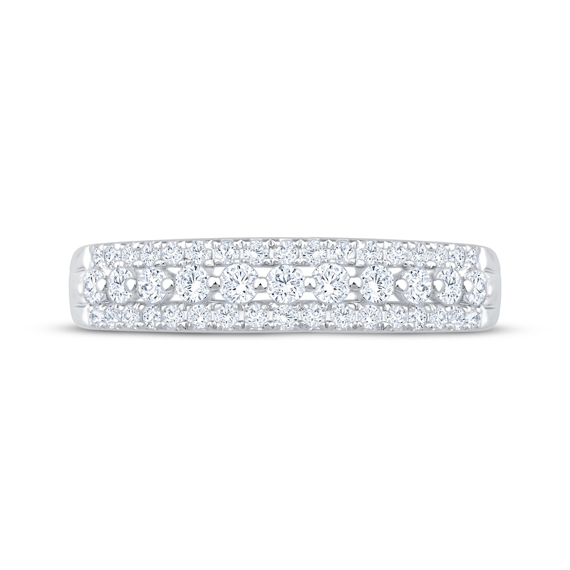 Main Image 3 of Now + Forever Lab-Grown Diamonds Three-Row Anniversary Ring 1/2 ct tw 14K White Gold