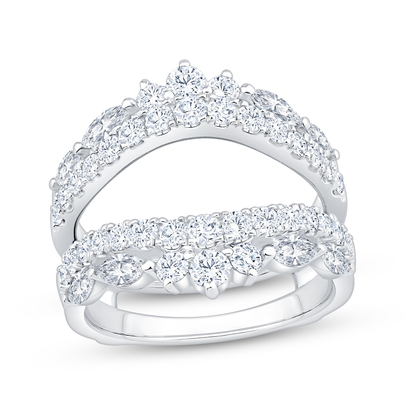 Main Image 1 of Now + Forever Lab-Grown Diamonds Marquise & Round-Cut Enhancer Ring 1-7/8 ct tw 14K White Gold