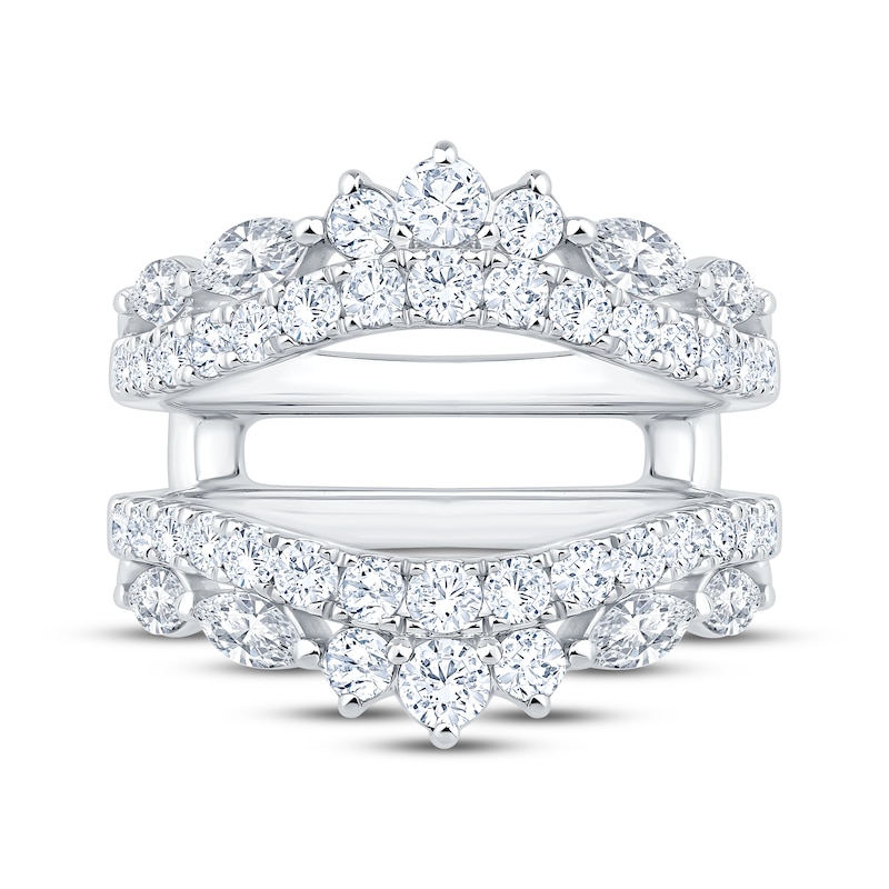 Main Image 3 of Now + Forever Lab-Grown Diamonds Marquise & Round-Cut Enhancer Ring 1-7/8 ct tw 14K White Gold