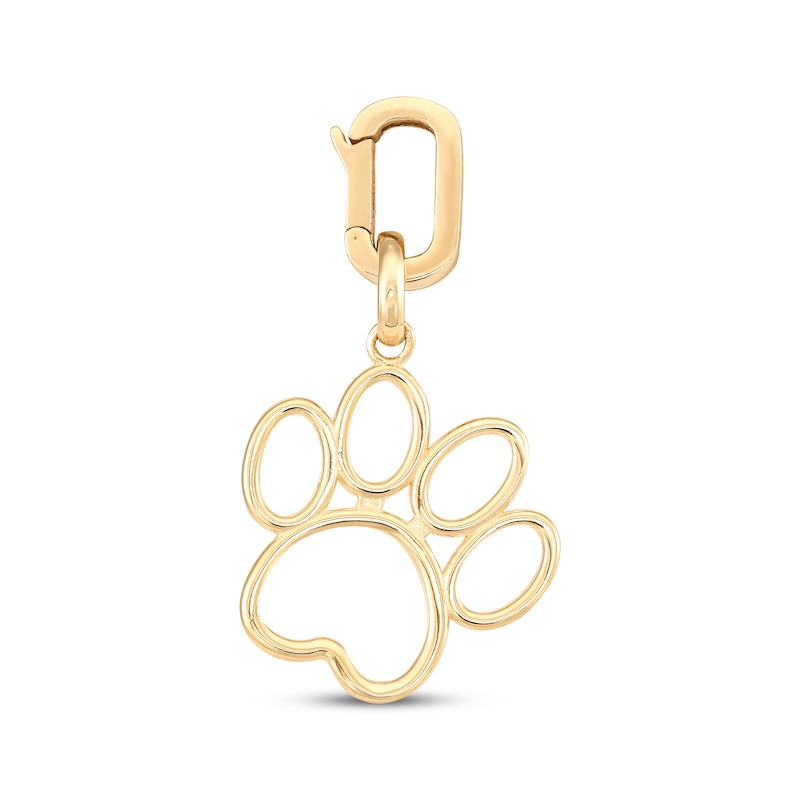 Main Image 1 of Charmed Memories Paw Print Outline Charm 10K Yellow Gold