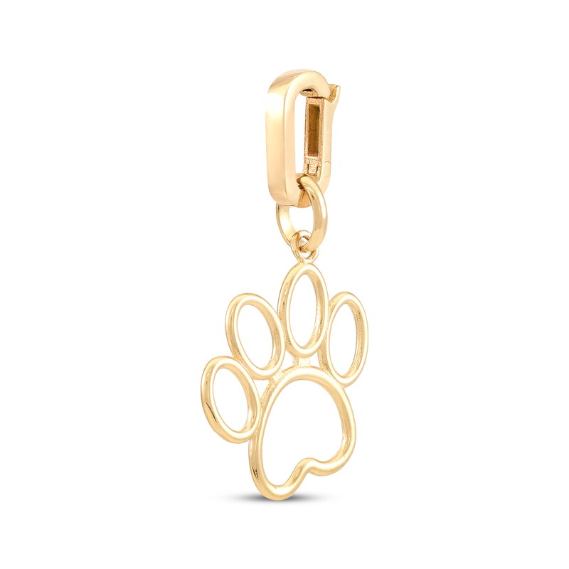 Main Image 2 of Charmed Memories Paw Print Outline Charm 10K Yellow Gold