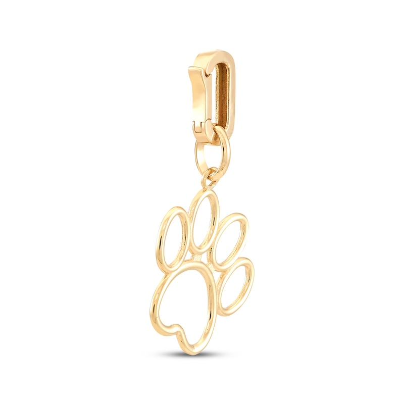 Main Image 4 of Charmed Memories Paw Print Outline Charm 10K Yellow Gold