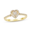 Thumbnail Image 1 of Multi-Diamond Heart-Shaped Halo Promise Ring 1/6 ct tw 10K Yellow Gold