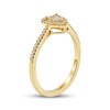 Thumbnail Image 2 of Multi-Diamond Heart-Shaped Halo Promise Ring 1/6 ct tw 10K Yellow Gold
