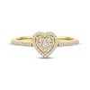 Thumbnail Image 3 of Multi-Diamond Heart-Shaped Halo Promise Ring 1/6 ct tw 10K Yellow Gold