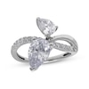 Thumbnail Image 1 of Toi et Moi Pear-Shaped Lab-Grown diamond Bypass Engagement Ring 2-1/4 ct tw 14K White Gold
