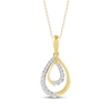 Thumbnail Image 1 of Diamond Double Teardrop Necklace 1/4 ct tw 10K Yellow Gold 18"
