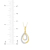Thumbnail Image 3 of Diamond Double Teardrop Necklace 1/4 ct tw 10K Yellow Gold 18"