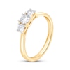Thumbnail Image 2 of Memories Moments Magic Lab-Grown Diamond Round-Cut Three-Stone Halo Engagement Ring 1 ct tw 14K Yellow Gold