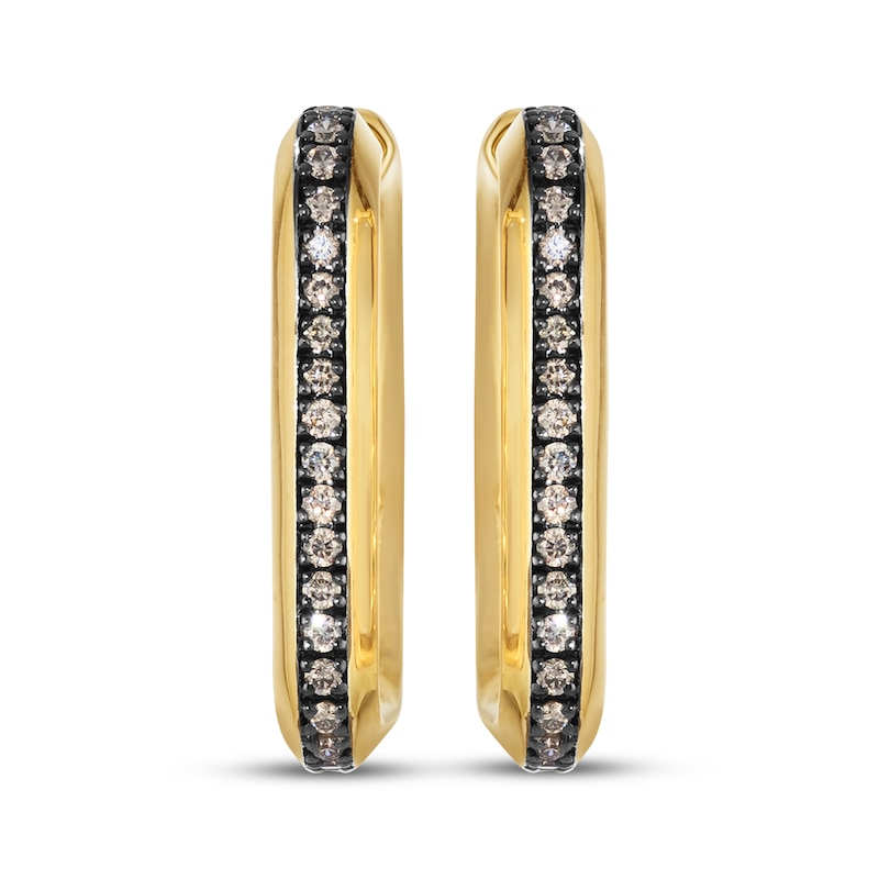 Main Image 2 of Le Vian Diamond Rectangle Hoop Earrings 1/3 ct tw 14K Honey Gold