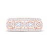 Thumbnail Image 3 of Now + Forever Marquise & Round-Cut Diamond Three-Row Anniversary Ring 7/8 ct tw 14K Rose Gold