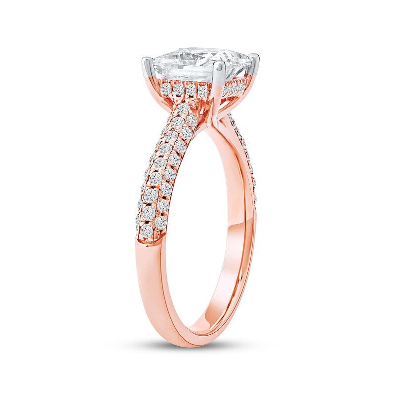 Main Image 2 of Now + Forever Lab-Grown Diamonds Princess-Cut Engagement Ring 2-1/2 ct tw 14K Rose Gold