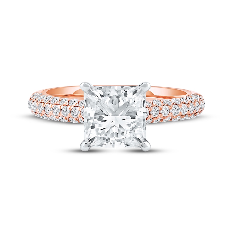 Main Image 3 of Now + Forever Lab-Grown Diamonds Princess-Cut Engagement Ring 2-1/2 ct tw 14K Rose Gold