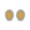 Thumbnail Image 2 of Diamond Halo Cross Stud Earrings 1/4 ct tw 10K Yellow Gold
