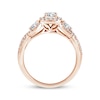 Thumbnail Image 3 of Memories Moments Magic Round-Cut Diamond Three-Stone Engagement Ring 1 ct tw 14K Rose Gold