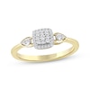 Thumbnail Image 1 of Multi-Diamond Cushion-Shaped Promise Ring 1/6 ct tw 10K Yellow Gold