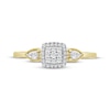 Thumbnail Image 3 of Multi-Diamond Cushion-Shaped Promise Ring 1/6 ct tw 10K Yellow Gold