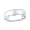 Thumbnail Image 1 of Now + Forever Men's Brushed Milgrain Wedding Band 10K White Gold 6mm