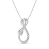 Thumbnail Image 2 of Pear-Shaped Aquamarine & White Lab-Created Sapphire Infinity Necklace Sterling Silver 18&quot;