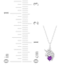 Thumbnail Image 5 of Heart-Shaped Amethyst & White Lab-Created Sapphire Unicorn Necklace Sterling Silver 18&quot;