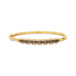 Le Vian Chocolate Waterfall Diamond Bangle Bracelet 1-1/5 ct tw 14K Honey Gold 7.25&quot;