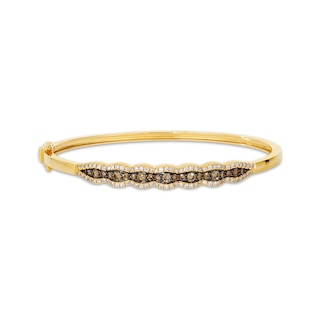 Le Vian Chocolate Waterfall Diamond Bangle Bracelet 1-1/5 ct tw 14K Honey Gold 7.25"