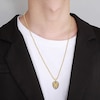 Thumbnail Image 2 of Men's Black Diamond Saint Michael Shield Necklace 3/8 ct tw 10K Yellow Gold 22"