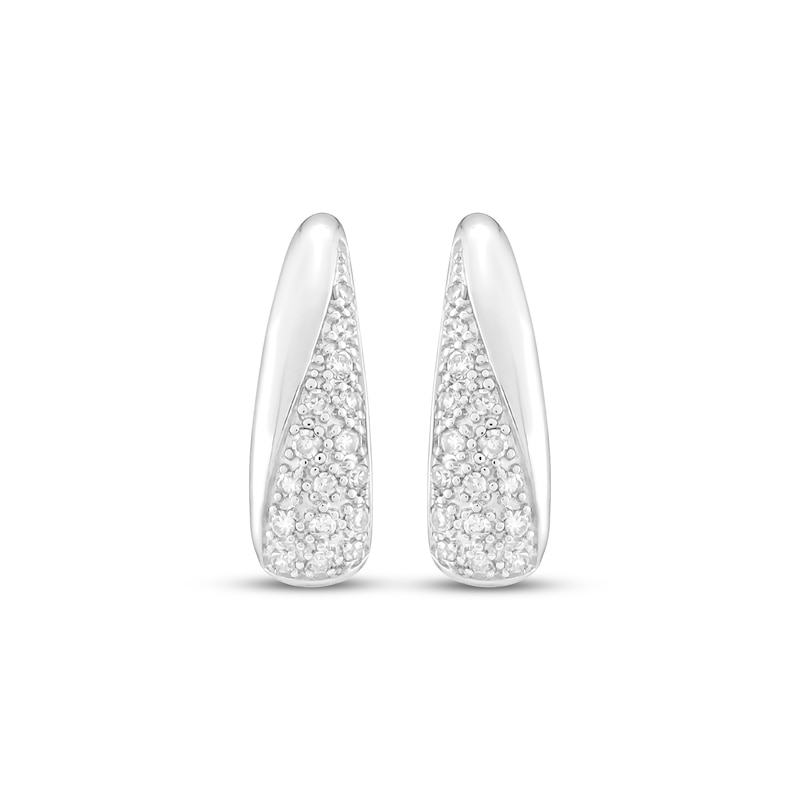 Main Image 2 of Diamond Curve Stud Earrings 1/10 ct tw Sterling Silver