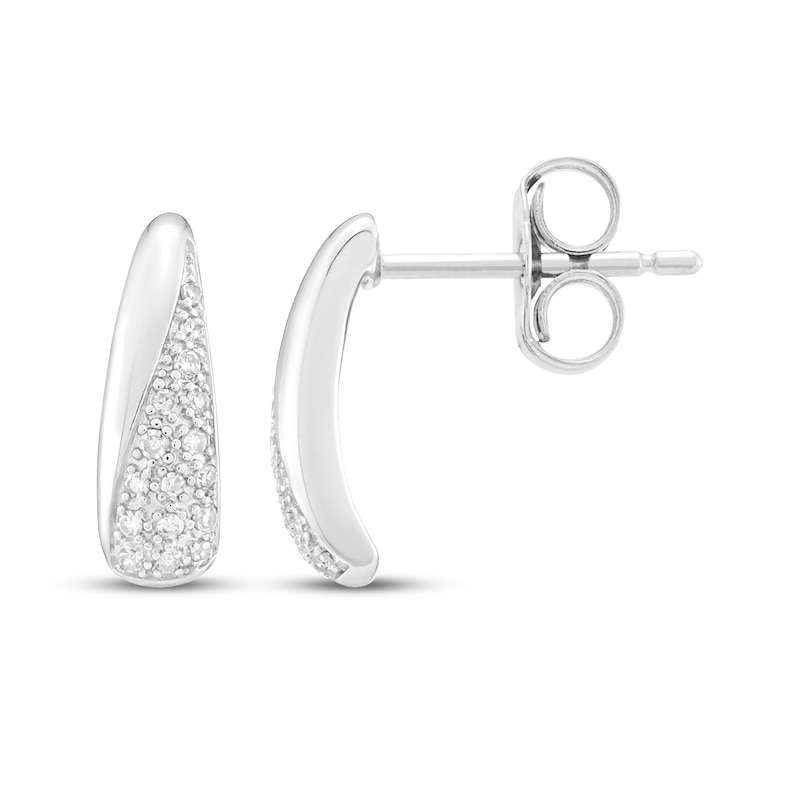Main Image 3 of Diamond Curve Stud Earrings 1/10 ct tw Sterling Silver