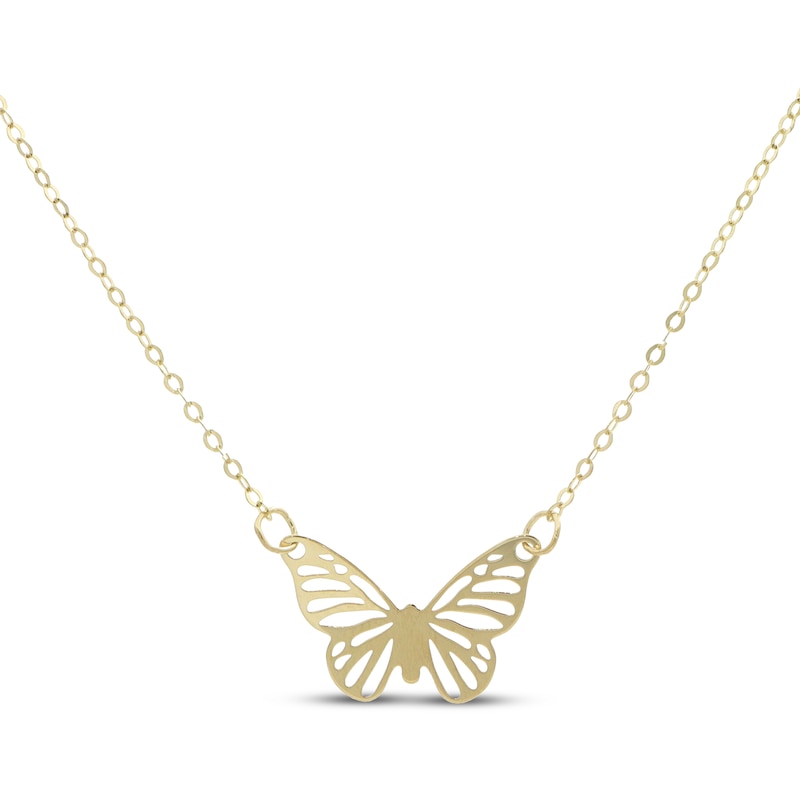 Main Image 1 of Openwork Butterfly Necklace 10K Yellow Gold 18&quot;