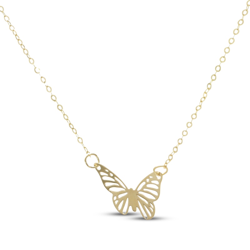 Main Image 2 of Openwork Butterfly Necklace 10K Yellow Gold 18&quot;