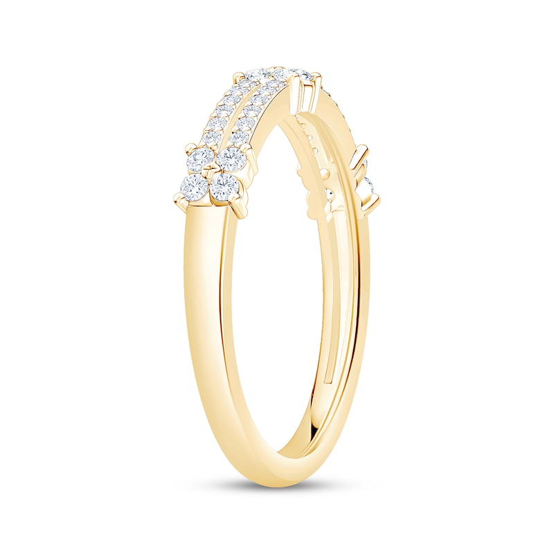 Main Image 2 of Now + Forever Diamond Two-Row Anniversary Ring 1/4 ct tw 10K Yellow Gold