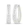 Thumbnail Image 1 of Lab-Grown Diamond Hoop Earrings 1 ct tw 10K White Gold