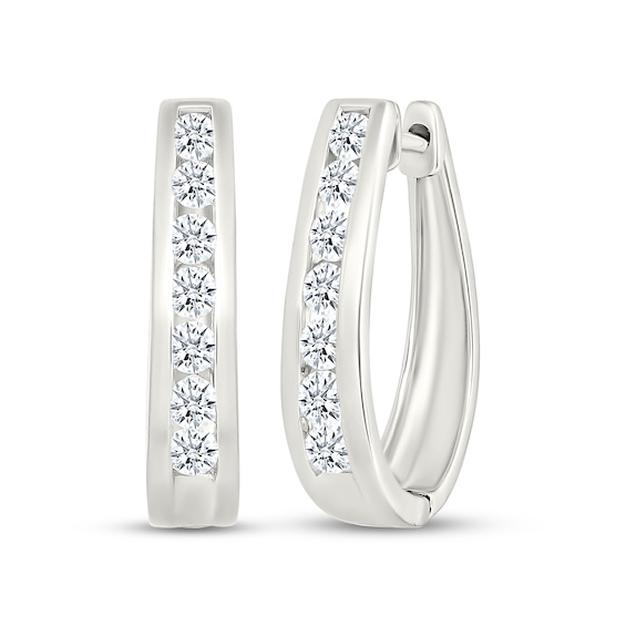 Lab-Grown Diamond Hoop Earrings 1 ct tw 10K White Gold