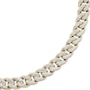 Thumbnail Image 2 of Men's 9mm Pavé-Set Diamond Curb Chain Necklace 1 ct tw Hollow 10K Yellow Gold 20"