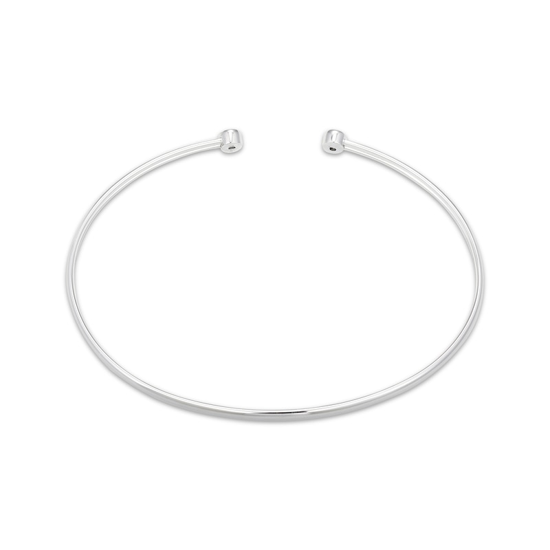 Main Image 3 of Diamond Bezel-Set Cuff Bangle Bracelet 1/6 ct tw Sterling Silver