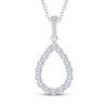 Thumbnail Image 1 of Diamond Teardrop Outline Necklace 1/10 ct tw Sterling Silver 18&quot;
