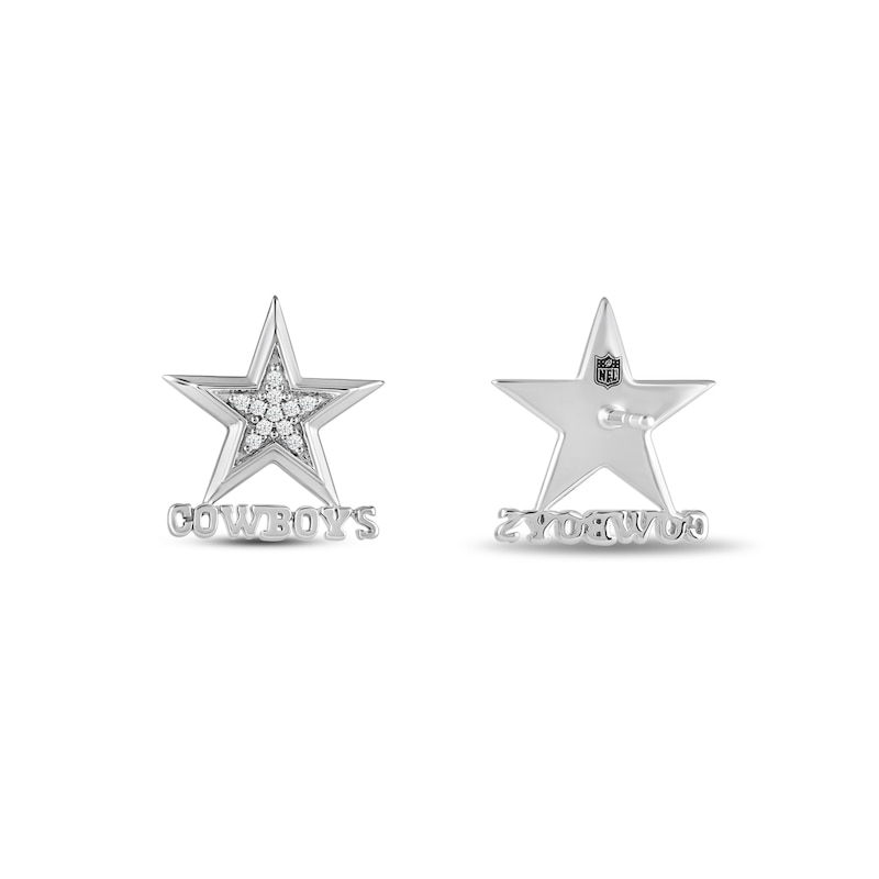 Main Image 3 of True Fans Dallas Cowboys 1/15 ct tw Diamond Logo Stud Earrings Sterling Silver