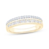 Thumbnail Image 1 of Now + Forever Baguette & Round-Cut Diamond Two-Row Anniversary Ring 3/8 ct tw 10K Two-Tone Gold