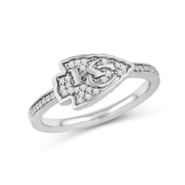 True Fans Kansas City Chiefs 1/15 ct tw Diamond Ring Sterling Silver